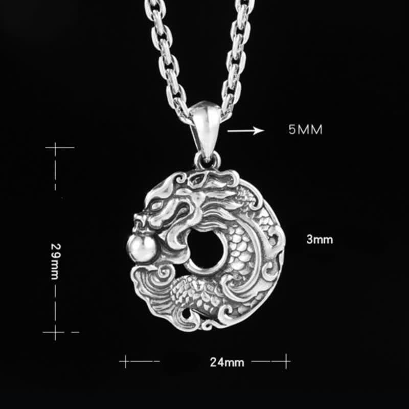 Colgante de collar de riqueza con hebilla de paz y dragón de pez Koi - image 14