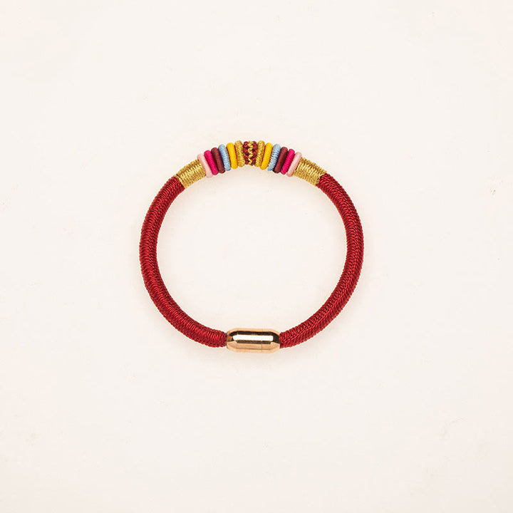 Pulsera trenzada con hebilla magnética hecha a mano con nudo King Kong tibetano de Buddha Stones