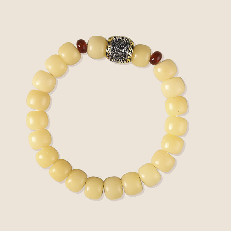 Pulsera de paz con cuentas de carácter Fu de nube auspiciosa de semillas Bodhi de Buddha Stones