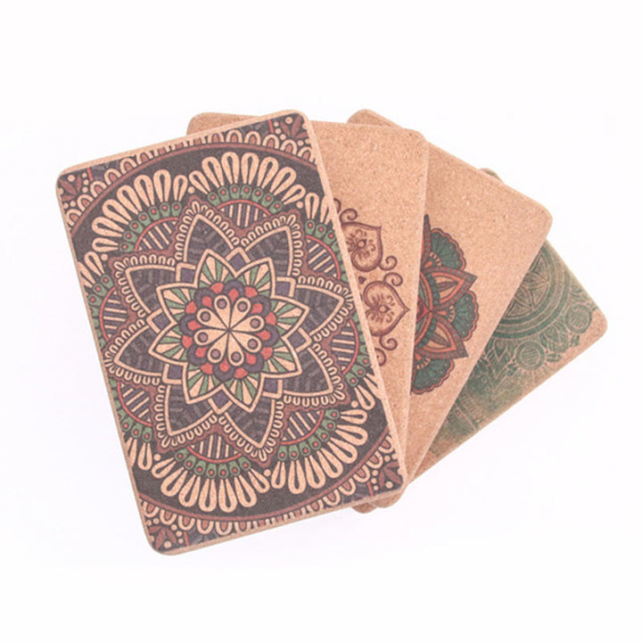 Bloque de corcho de yoga consciente con mandala tibetana de Buddha Stones