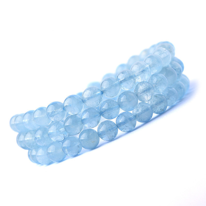 Pulsera curativa de la paz con aguamarina natural de Buddha Stones