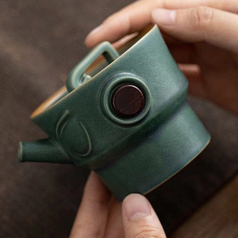 Taza de té de cerámica Kung Fu con bolsa, Buddha Stones , Sanxingdui