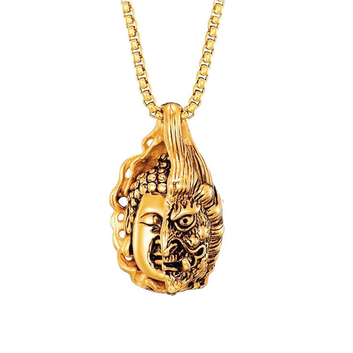 Collar Poderoso Buddha Stones Mitad Buda Mitad Diablo