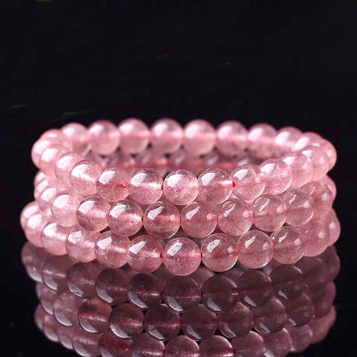 Pulsera que cuida el amor con cuarzo rosa natural de Buddha Stones