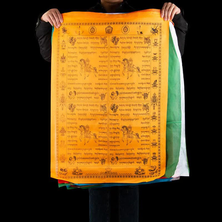 Bandera tibetana de oración al aire libre, 5 colores, caballo de viento, felicidad, auspicioso