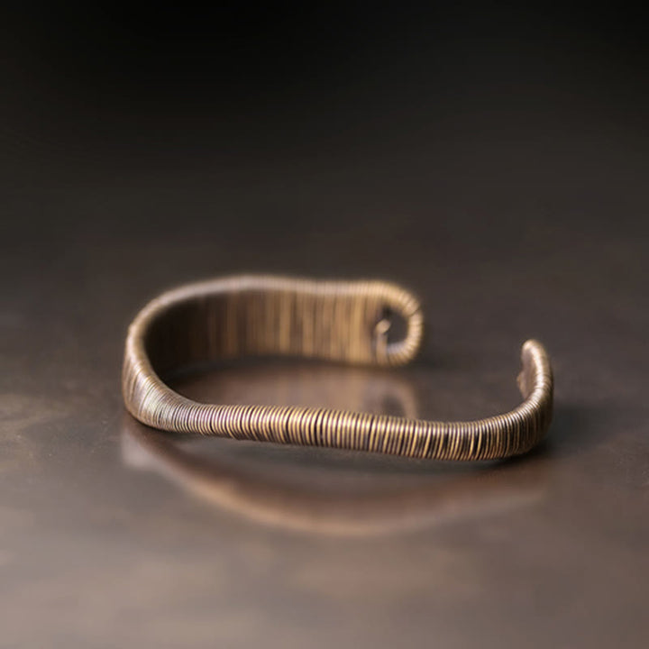 Pulsera ajustable con diseño simple de Buddha Stones, latón, cobre y suerte para la riqueza. - image 1