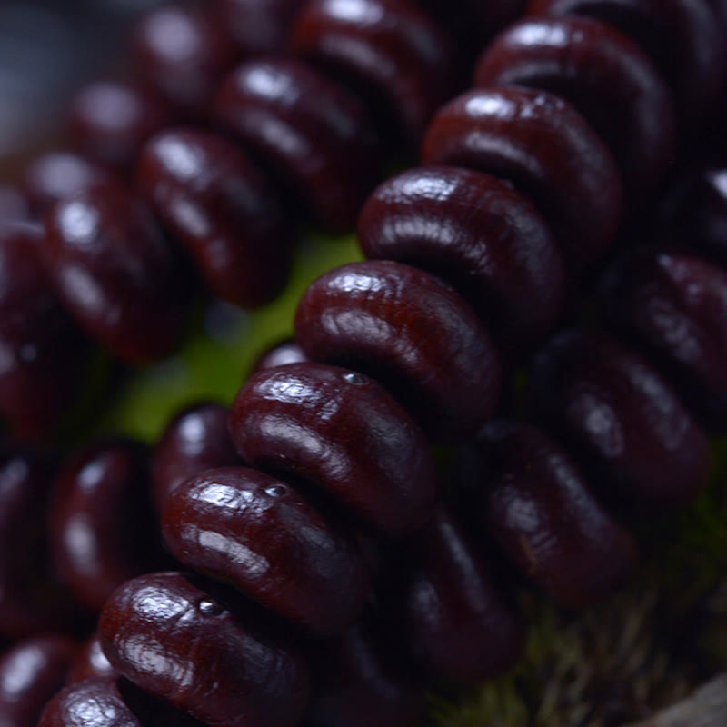 Pulsera de riqueza de semillas de Bodhi púrpura, 108 cuentas de Mala naturales del Tíbet, Buddha Stones