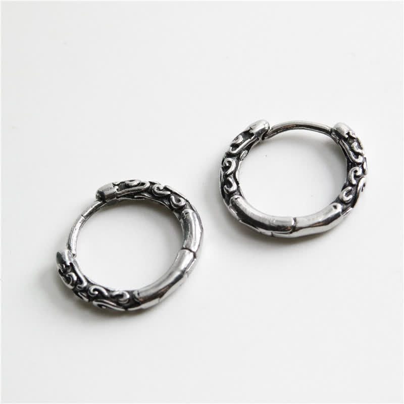 Pendientes de equilibrio de acero titanio con aro celta vikingo de Buddha Stones