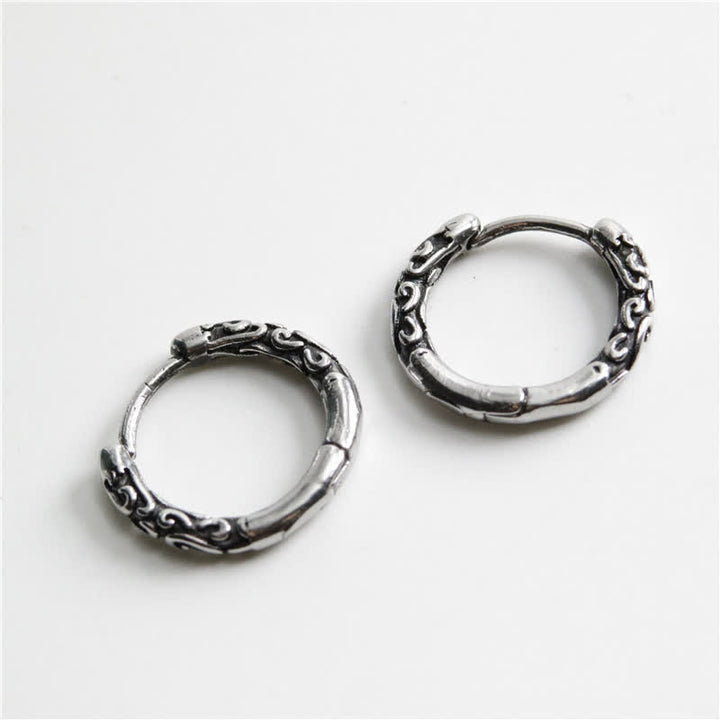 Pendientes de equilibrio de acero titanio con aro celta vikingo de Buddha Stones