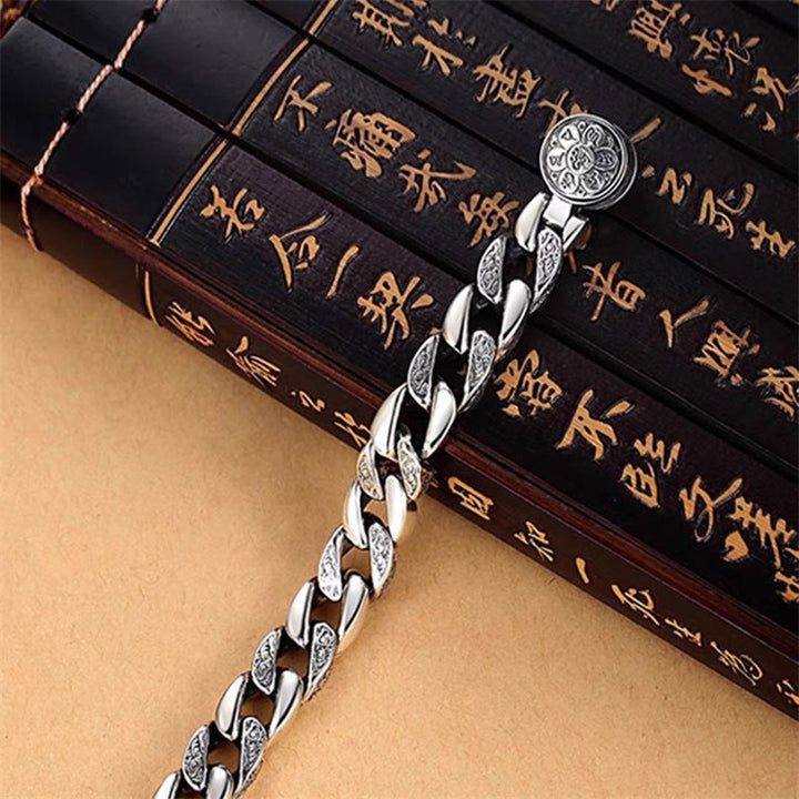 Pulsera de creatividad con Buddha Stones Tíbet Om Mani Padme Hum doble Dorje Vajra