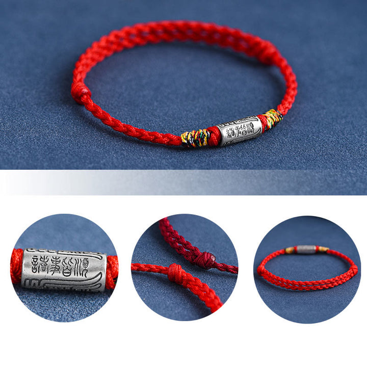 Pulsera tobillera de plata de ley 925 hecha a mano con Buddha Stones, todo va bien, diseño de protección y resistencia - image 9