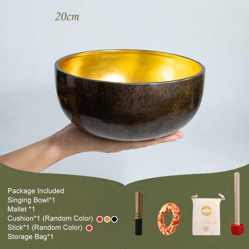 Cuenco de sonido de meditación tibetana, juego de cuencos de canto de atención plena para Yoga curativo hecho a mano - 20 cm - image 4