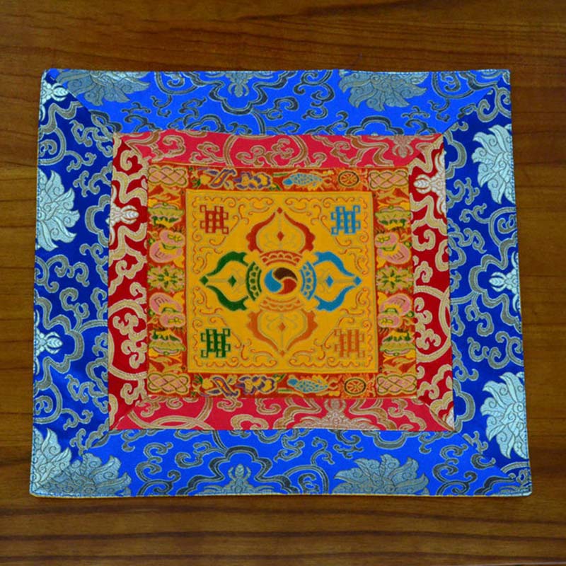 Oración Altar Mat Meditación Fuerza Nudo Sin Fin Vajra Man-Bcu Kalachakra Símbolos Auspiciosos