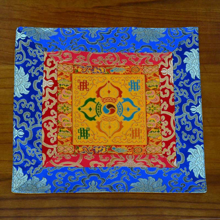 Oración Altar Mat Meditación Fuerza Nudo Sin Fin Vajra Man-Bcu Kalachakra Símbolos Auspiciosos