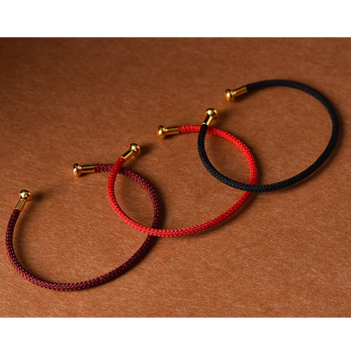 Pulsera de cuerda trenzada de la suerte hecha a mano con diseño simple de Buddha Stones - image 13