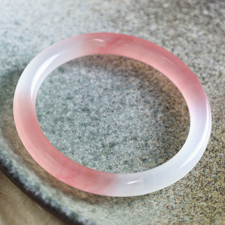 Brazalete de pulsera de riqueza de jade de seda dorada rosa con Buddha Stones - image 1