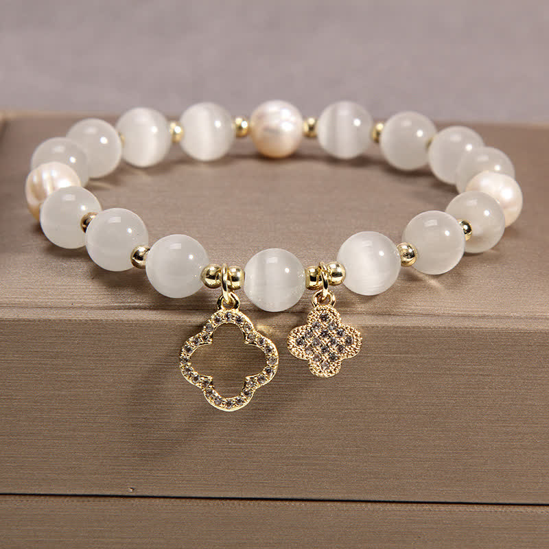 Pulsera con dijes de amor y perlas con diseño de gato encantador con ojo de gato y Buddha Stones - image 6