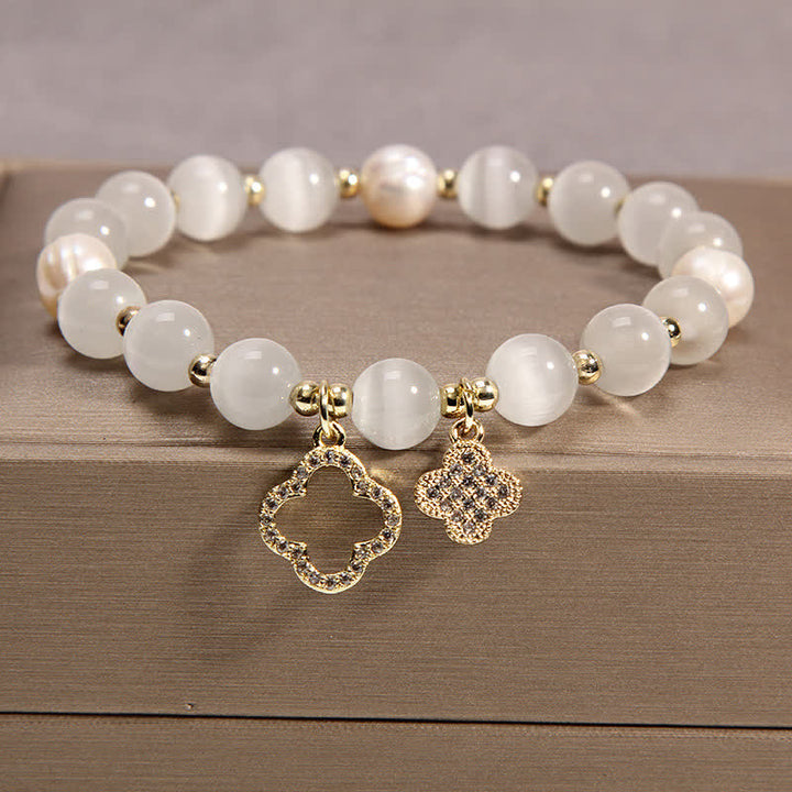 Pulsera con dijes de amor y perlas con diseño de gato encantador con ojo de gato y Buddha Stones - image 6