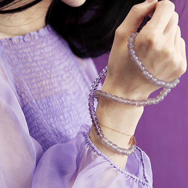 Pulsera curativa de meditación de cristal de amatista natural - image 4