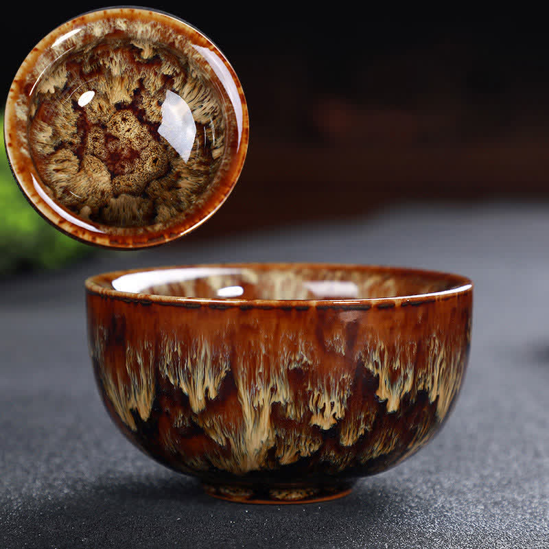 Tazas de té de cerámica coloridas con Buddha Stones para el hogar y la oficina