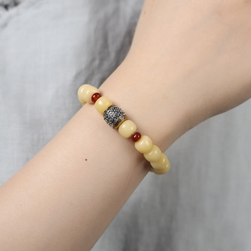 Pulsera de paz con cuentas de carácter Fu de nube auspiciosa de semillas Bodhi de Buddha Stones