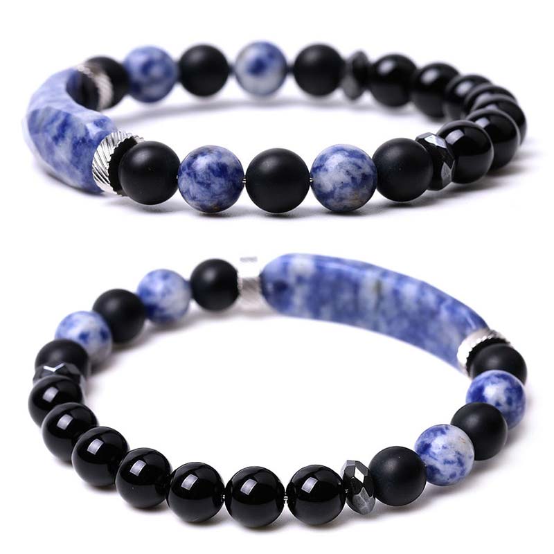 Pulsera curativa de aventurina azul de cristal natural con Buddha Stones