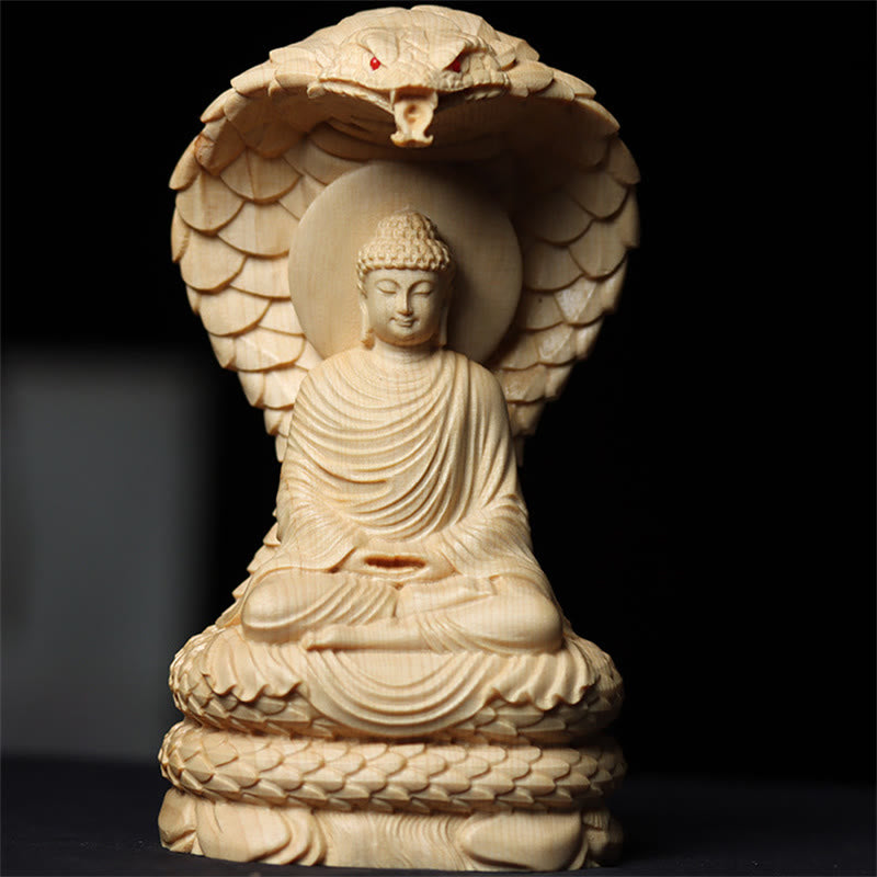 Buddha Stones hechas a mano Thuja Sutchuenensis madera Tathagata Buda proteger la decoración de los espíritus malignos