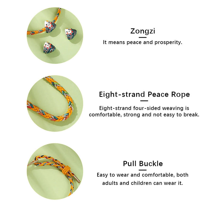 Pulsera de plata de ley 925 con Buddha Stones, dragón, barco, Festival, patrón Zongzi, suerte, hecha a mano, cuerda multicolor, niño y adulto - image 10