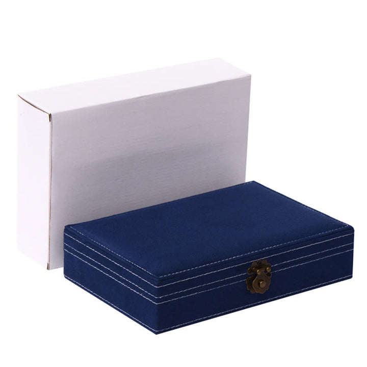 Caja organizadora de joyería de diseño Simple con Buddha Stones, caja de almacenamiento de joyería de franela de una sola capa con cerradura - image 24