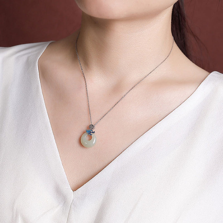 Buddha Stones, Plata de Ley 925 chapada en oro, Año del Dragón, Jade hetiano, hebilla de la paz, moneda de cobre, colgante de collar de abundancia