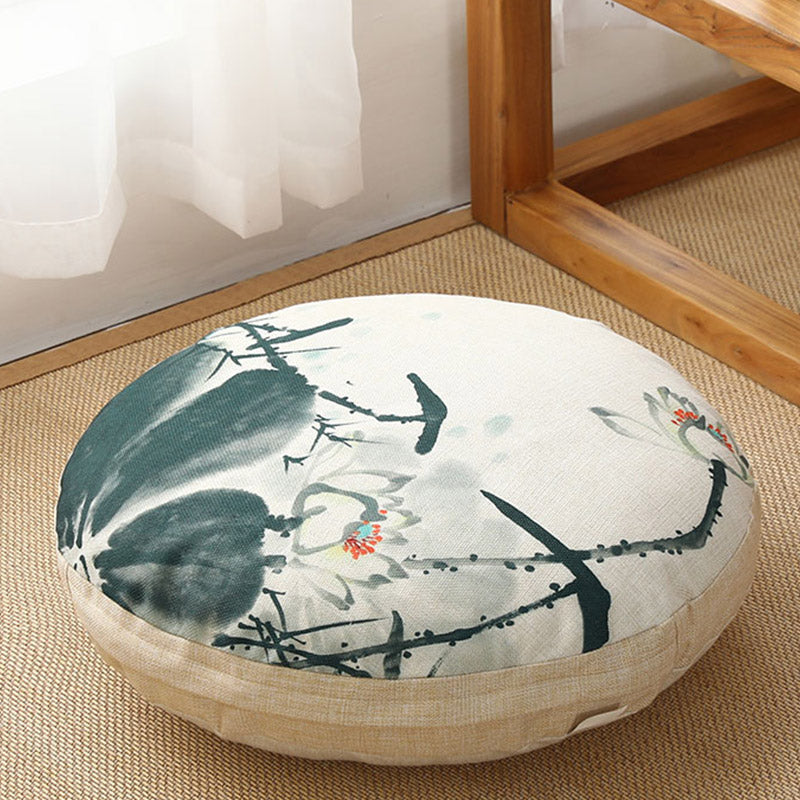 Cojín de asiento de meditación de lino con diseño Simple de loto, decoración para el hogar y la sala de estar - Desmontable - 40 cm x 10 cm - Lino - image 32