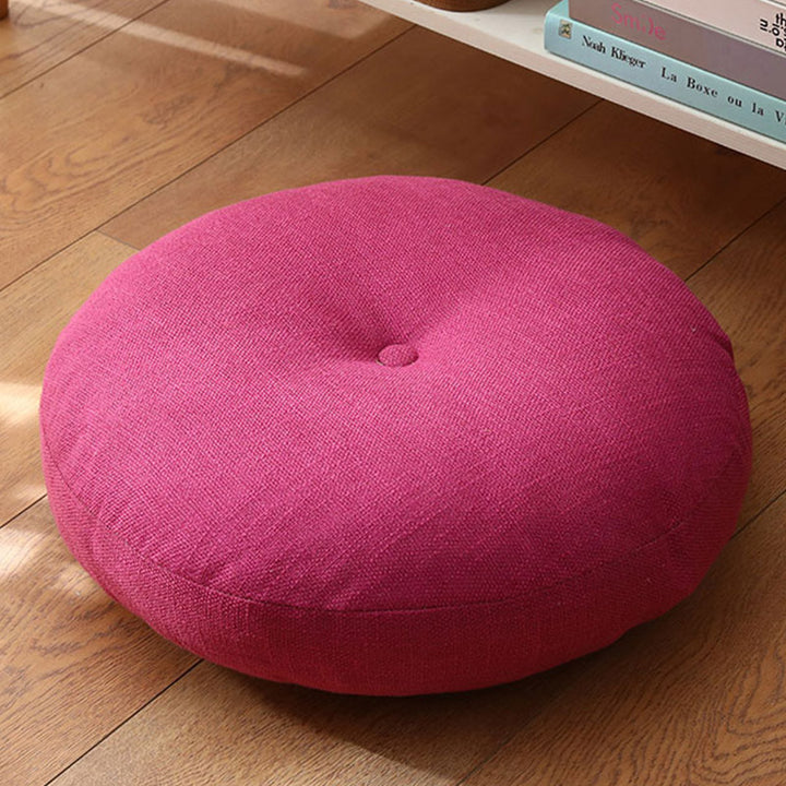 Cojín de asiento de meditación de lino con diseño Simple de loto, decoración para el hogar y la sala de estar - Desmontable - Aprox. 40 cm × 10 cm (puede haber una ligera variación) - Rosa intenso - image 16