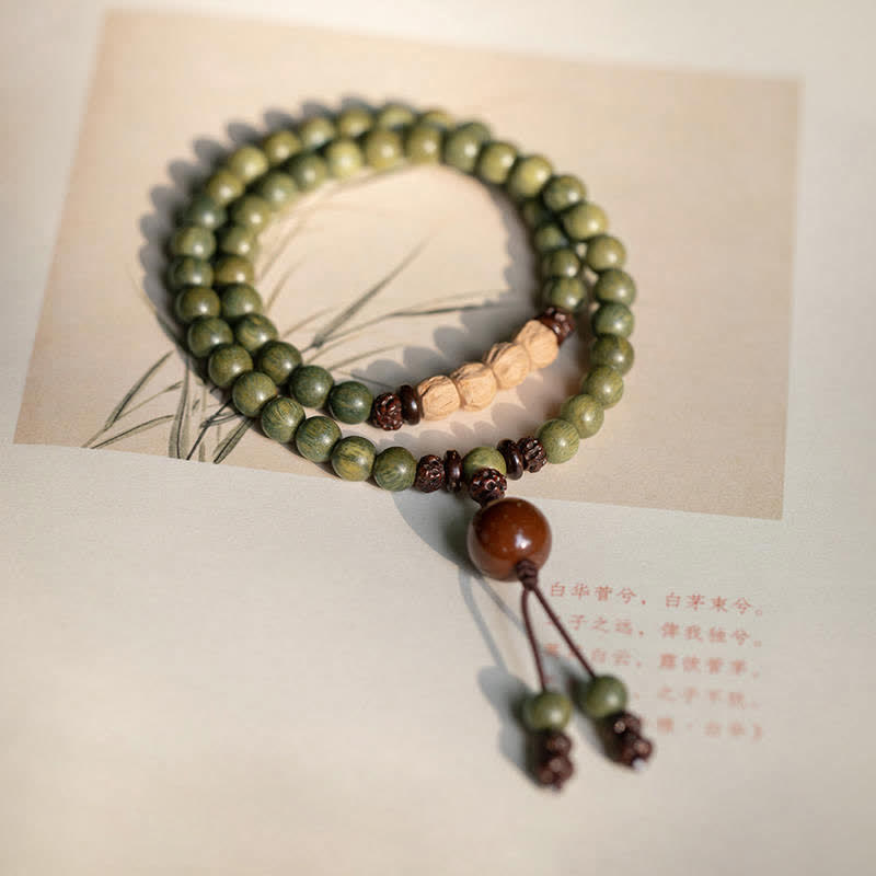 Pulsera de paz positiva de sándalo verde