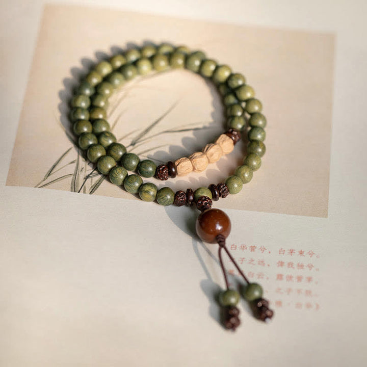 Pulsera de paz positiva de sándalo verde