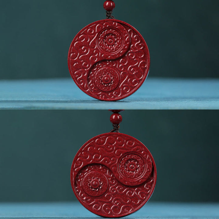 Buddha Stones cinabrio Yin Yang mantener alejados los espíritus malignos collar colgante - image 6