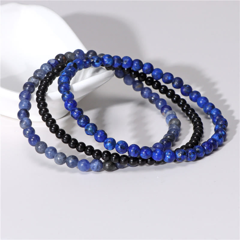 Buddha Stones 3 piezas de piedra de cristal natural paz interior pulsera espiritual