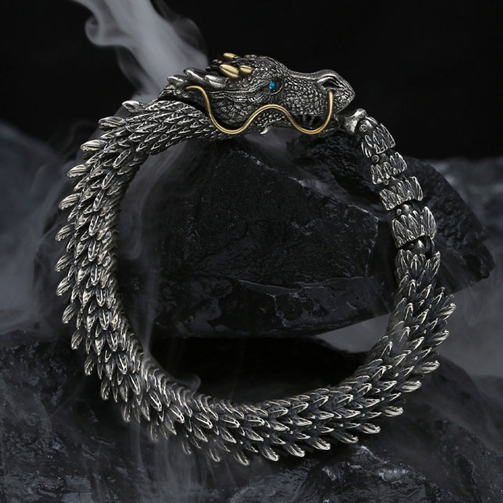 Pulsera de cadena de protección de la suerte con amuleto hecho a mano de dragón nórdico de Buddha Stones