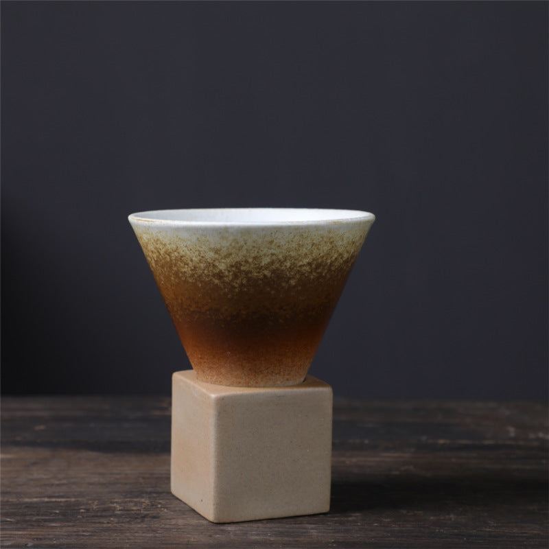 Taza de café de cerámica con degradado Vintage de Buddha Stones, taza de café expreso con leche y té con Base de 200ml