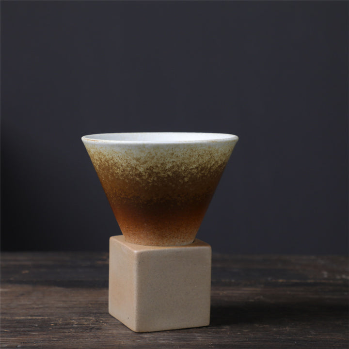 Taza de café de cerámica con degradado Vintage de Buddha Stones, taza de café expreso con leche y té con Base de 200ml