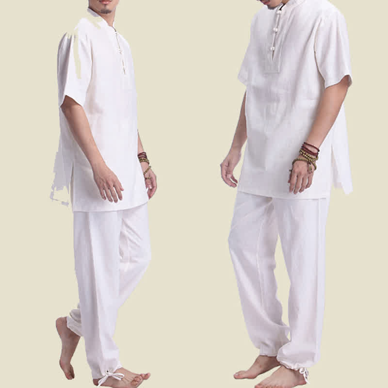 Conjunto de ropa de lino y algodón para hombre, meditación Zen espiritual, Buddha Stones, práctica de oración - image 8