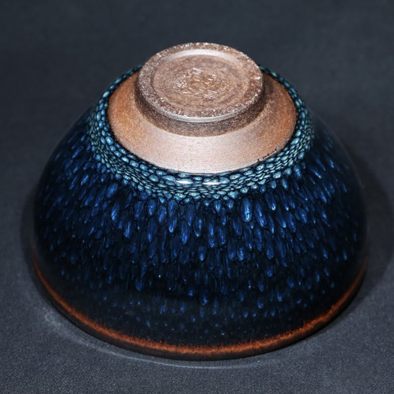 Buddha Stones hechas a mano, punto de Francolinus azul, taza de té de cerámica china Jianzhan, tazón de taza de té de Kung Fu - image 13