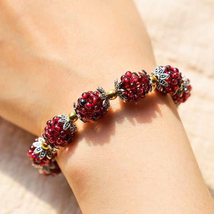 Pulsera curativa de granate natural con Buddha Stones - image 5