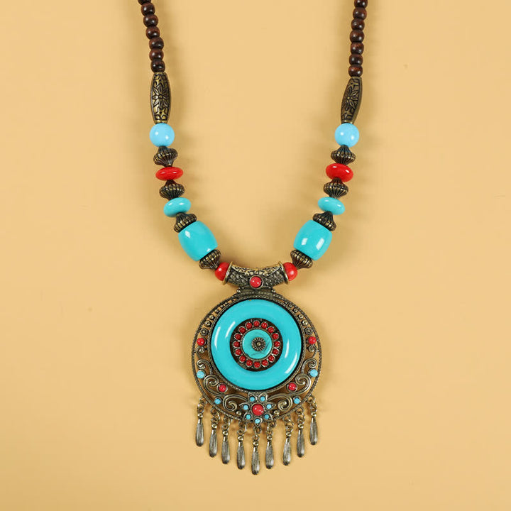 Accesorios para el cabello con borlas y cuentas retro tibetanas