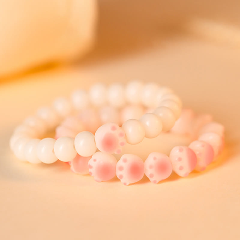 Pulsera de la paz con Buddha Stones, semillas naturales de Bodhi, pata encantadora, pata de gato de la suerte - image 1