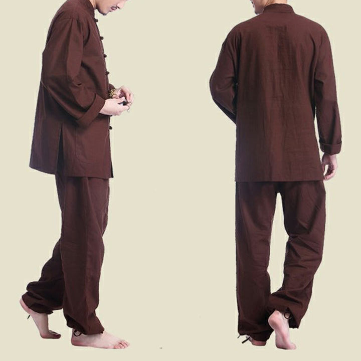 Conjunto de ropa para hombre, diseño de botones de rana china, Buddha Stones , meditación, oración, algodón, lino, espiritual, Zen, práctica de Yoga - image 16