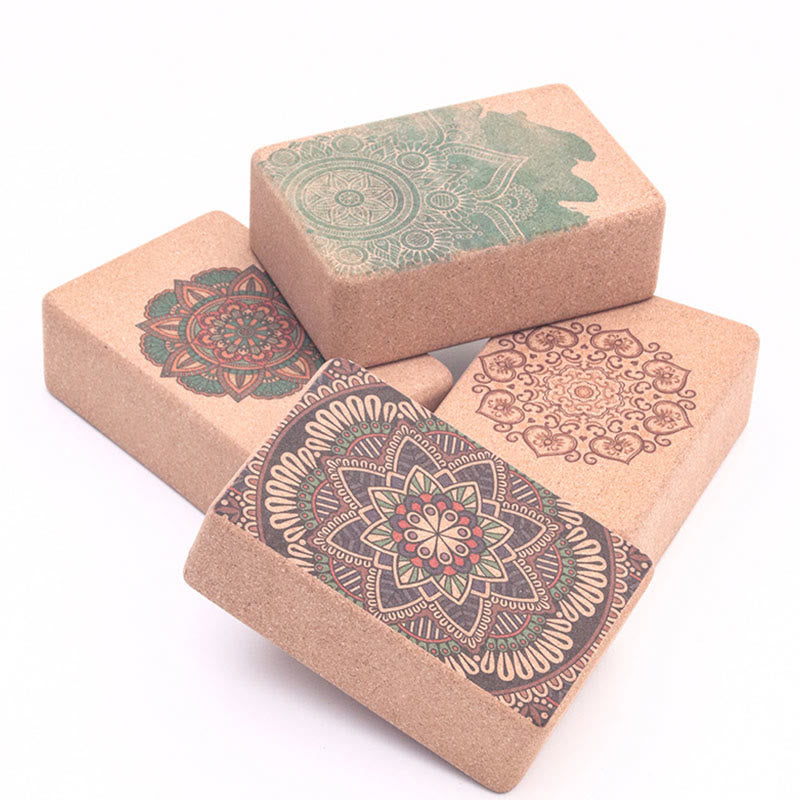 Bloque de corcho de yoga consciente con mandala tibetana de Buddha Stones - image 0