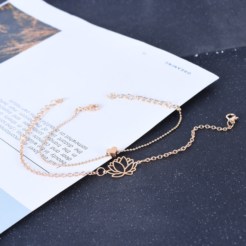 Pulsera de iluminación de corazón de amor de flor de loto de Buddha Stones 2 piezas