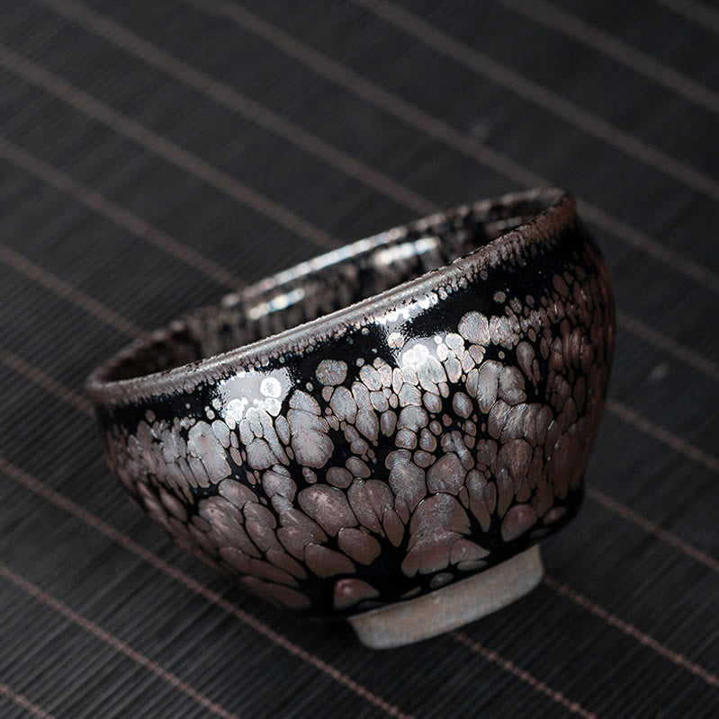 Buddha Stones hechas a mano, flores de cerezo, diseño de Sakura, taza de té de cerámica china Jianzhan, taza de té de Kung Fu