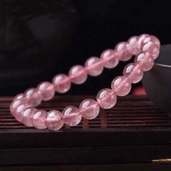 Pulsera que cuida el amor con cuarzo rosa natural de Buddha Stones