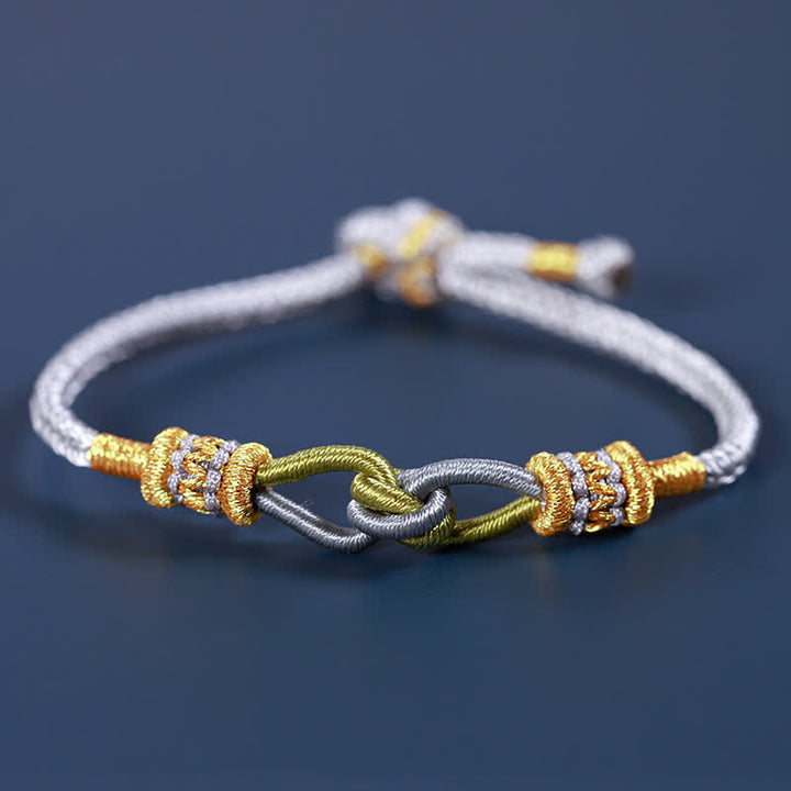 Pulsera de hilo trenzado con Buddha Stones, hecha a mano, anudada, fuerza de la fe